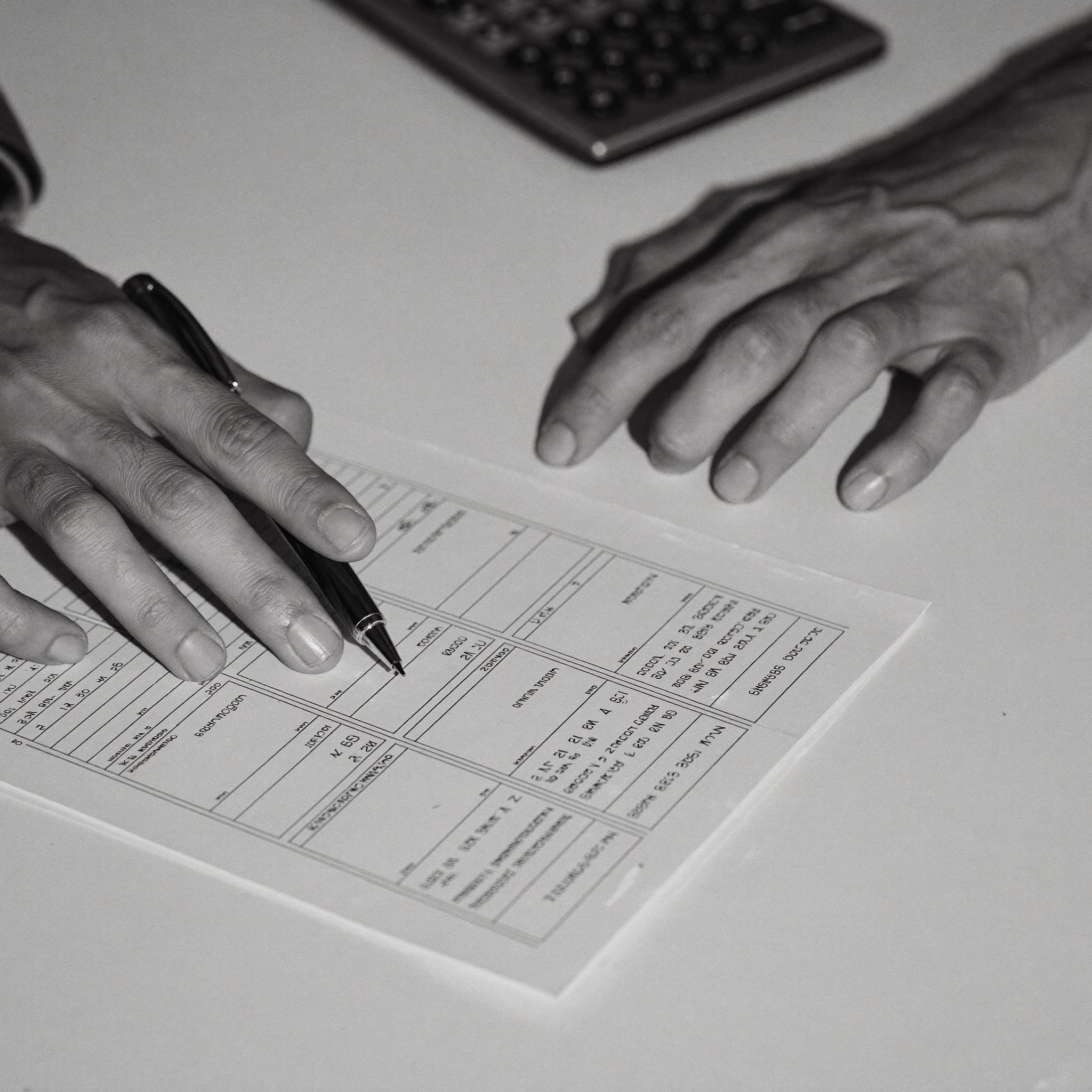 Working through a client's figures, one page at a time